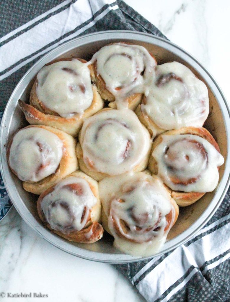 Easy No Knead Cinnamon Rolls With Cream Cheese Icing Katiebird Bakes