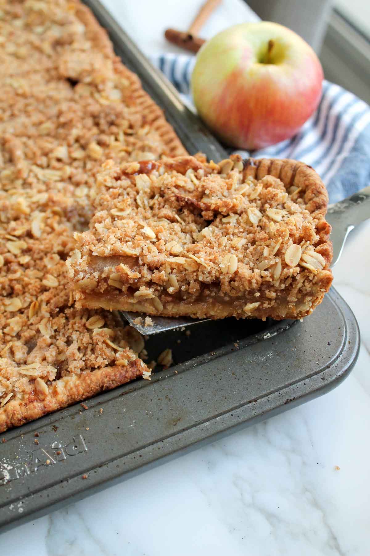 Apple Crumble Slab Pie - Katiebird Bakes