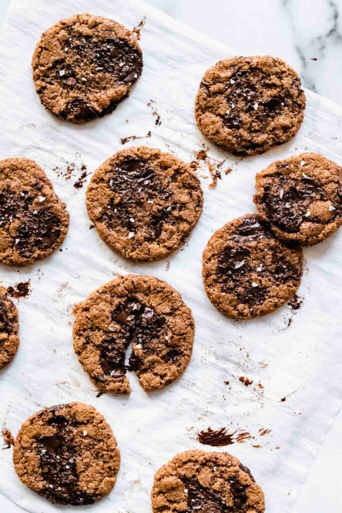 Flourless Almond Butter Chocolate Chip Cookies - Katiebird Bakes