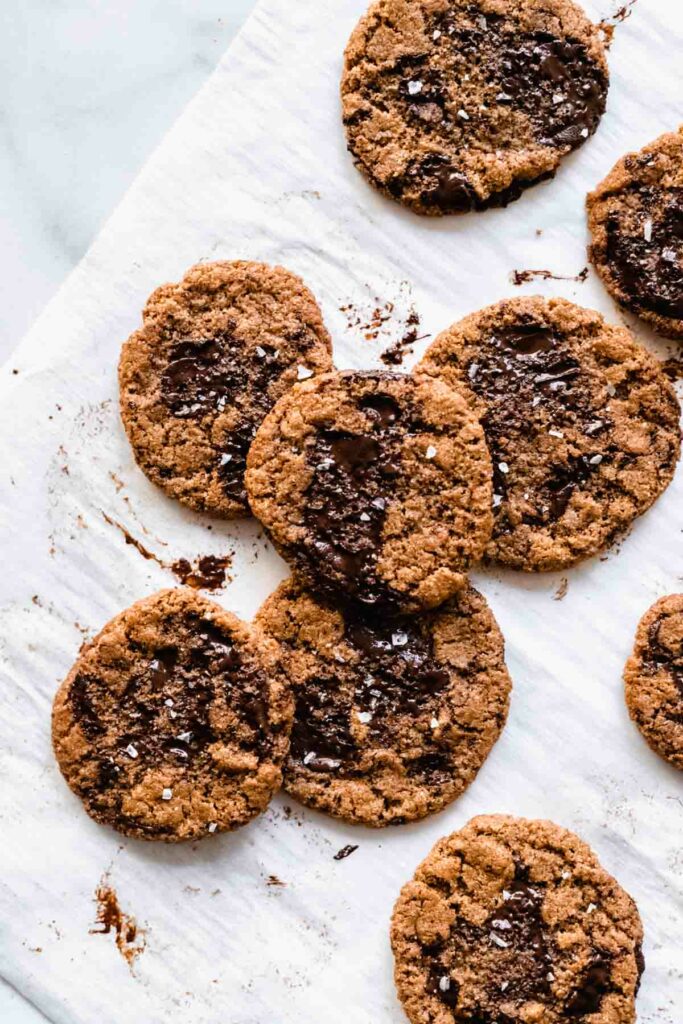 Flourless Almond Butter Chocolate Chip Cookies - Katiebird Bakes