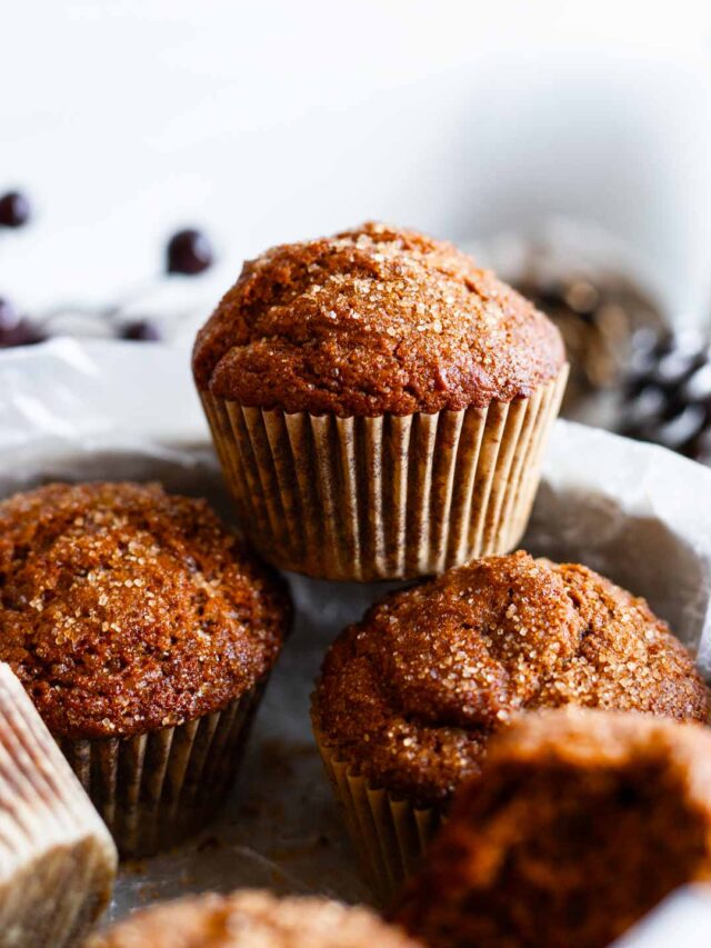 Spiced Molasses Gingerbread Muffins